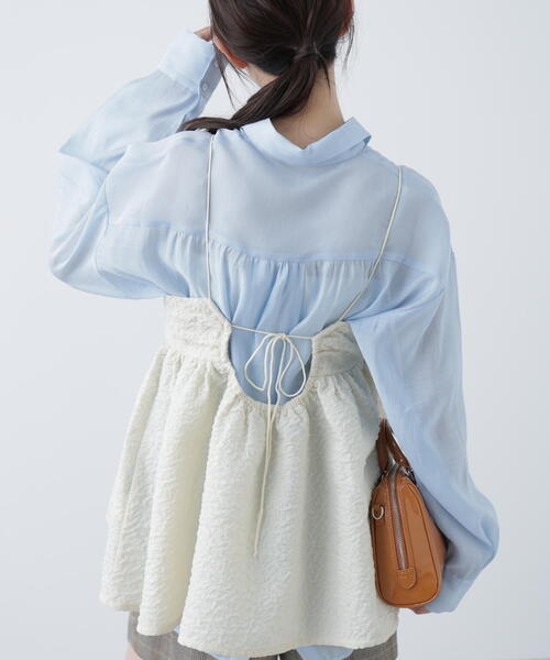 FREE'S MART（フリーズマート）の「膨れジャガードキャミビスチェ（キャミソール・レディース・ブラック/ホワイト・FREE）」の16枚目の写真