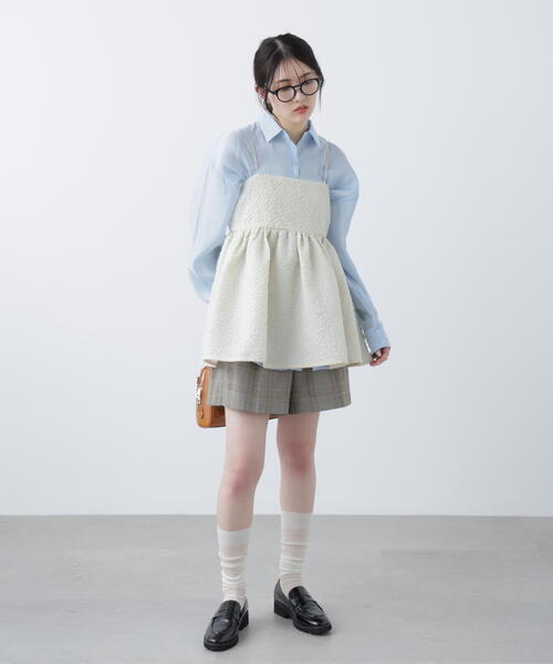 FREE'S MART（フリーズマート）の「膨れジャガードキャミビスチェ（キャミソール・レディース・ブラック/ホワイト・FREE）」の20枚目の写真