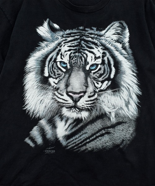 LABORATORY R（ラボラトリーアール）の「【USED】90’s anvil “Tiger” アニマルプリント Tシャツ USA製（Tシャツ/カットソー・メンズ・ブラック・X-LARGE）」の2枚目の写真