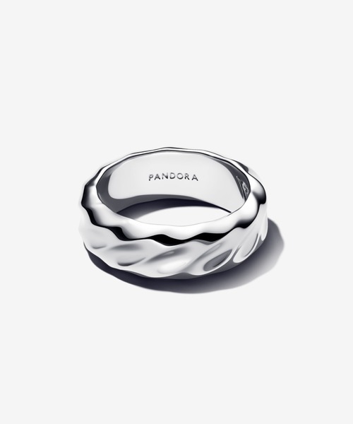 リップル ワイド バンド シルバー リング（リング）｜Pandora
