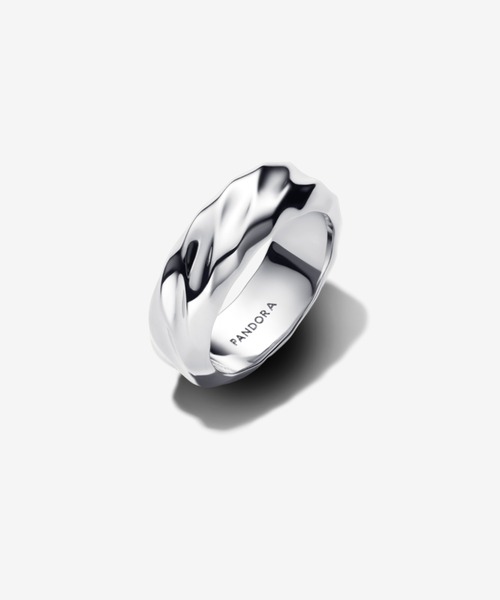 リップル ワイド バンド シルバー リング（リング）｜Pandora