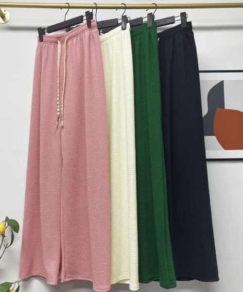 shoppinggo(ショッピングゴー)の「夏服 ワイドパンツ サマーパンツ ストレート(スラックス・レディース・グリーン/ピンク/ベージュ/ブラック・FREE)」の20枚目の写真