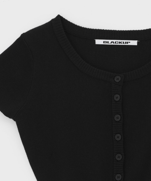 BLACKUP（ブラックアップ）の「[MADE] フェルシー半袖ニットカーディガン（セットアップ可能）（カーディガン/ボレロ・レディース・ブラック/アイボリー・FREE）」の18枚目の写真