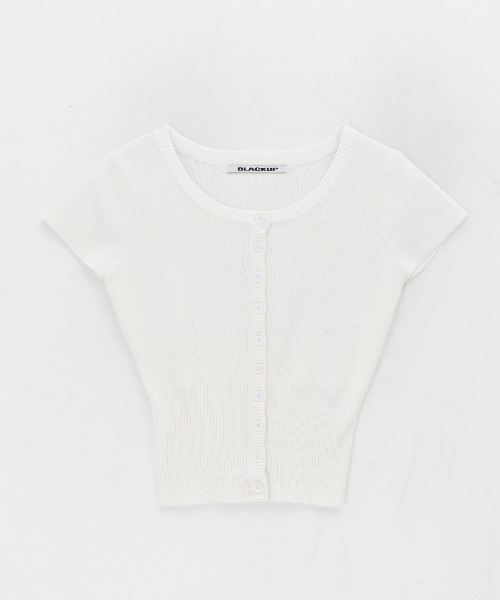 BLACKUP（ブラックアップ）の「[MADE] フェルシー半袖ニットカーディガン（セットアップ可能）（カーディガン/ボレロ・レディース・ブラック/アイボリー・FREE）」の15枚目の写真