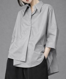 SallyLunn（サリーラン）の「【お気に入り4千人突破！選べる5カラー/S～XLサイズ展開♪】アシンメトリー半袖クラシックシャツ（シャツ/ブラウス）」