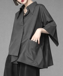 SallyLunn（サリーラン）の「【お気に入り4千人突破！選べる5カラー/S～XLサイズ展開♪】アシンメトリー半袖クラシックシャツ（シャツ/ブラウス）」