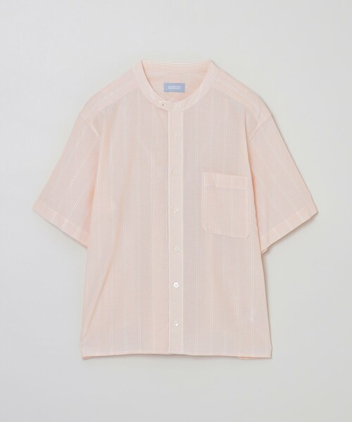 ブラウス シャツ GREY LABEL ストライプバンドカラー半袖シャツ レディース セール】GREY LABEL ストライプバンドカラー半袖シャツ（シャツ