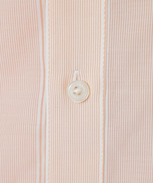 MACKINTOSH PHILOSOPHY（ﾏｯｷﾝﾄｯｼｭ ﾌｨﾛｿﾌｨｰ）の「GREY LABEL ストライプバンドカラー半袖シャツ（シャツ/ブラウス・レディース・チャコールグレー/レッド・6/2）」の3枚目の写真