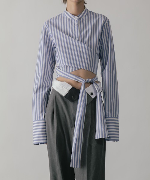 CINOH（チノ）の「FINX COTTON STRIPE SHORT SHIRT（シャツ/ブラウス・レディース・ストライプ・36/38）」の6枚目の写真