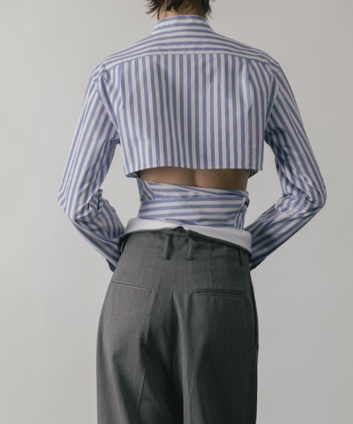 CINOH（チノ）の「FINX COTTON STRIPE SHORT SHIRT（シャツ/ブラウス・レディース・ストライプ・36/38）」の8枚目の写真