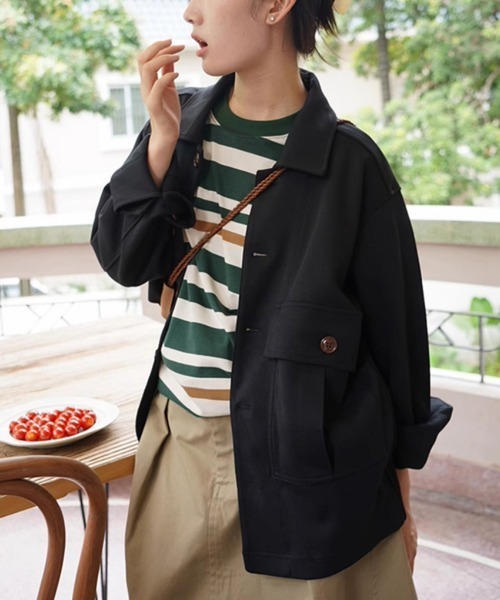 Miniministore(ミニミニストア)の「ボーダーtシャツ半袖 レディース 韓国風(Tシャツ/カットソー・レディース・ブラウン/グリーン/ピンク/ワインレッド/ダークグリーン/ブラック・FREE)」の22枚目の写真