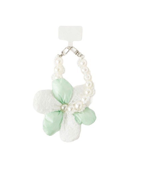Casselini（キャセリーニ）の「Casselini Puffy Flower Hand Strap（キャセリーニ パフィーフラワーハンドストラップ）（スマホグッズ・レディース・ブラック/ホワイト/ブルー・ONE SIZE）」の2枚目の写真