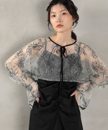 フラワー レース ボレロ ギャザー ワンピース オケージョンドレス 2点セット パーティー ドレス 結婚式 お呼ばれ