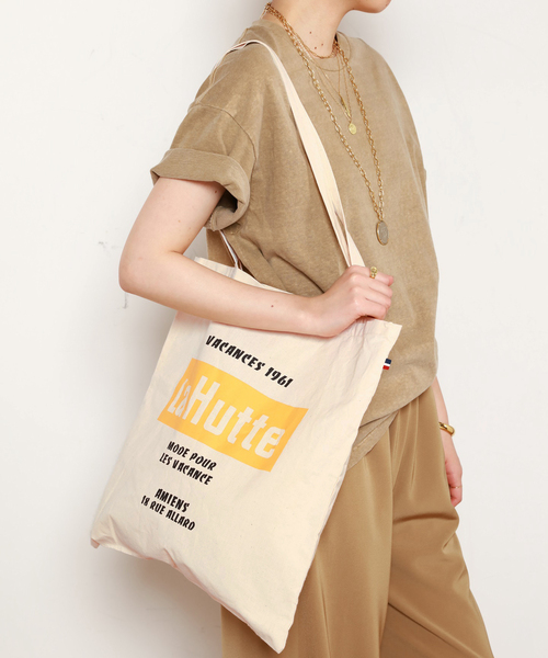 AP STUDIO(エーピーストゥディオ)の「【La Hutte/ラ ユット】Logo tote Bag(トートバッグ・レディース・アイボリー・FREE)」の14枚目の写真