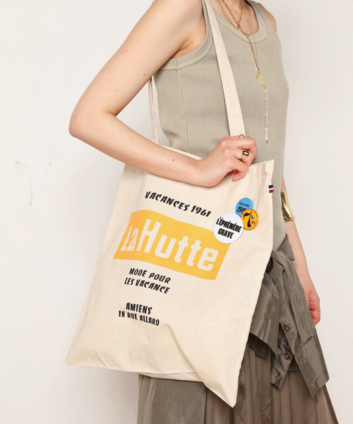 AP STUDIO(エーピーストゥディオ)の「【La Hutte/ラ ユット】Logo tote Bag(トートバッグ・レディース・アイボリー・FREE)」の12枚目の写真
