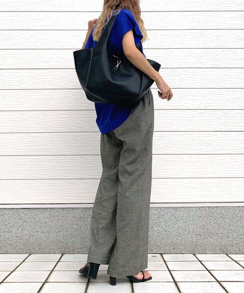 Q（キュー）の「ビッグトート（トートバッグ・レディース・ブラック/マスタード・ONE SIZE）」の14枚目の写真