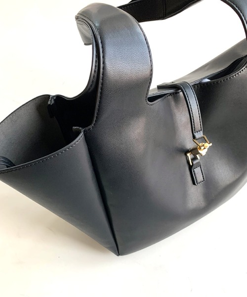 Q（キュー）の「ビッグトート（トートバッグ・レディース・ブラック/マスタード・ONE SIZE）」の20枚目の写真