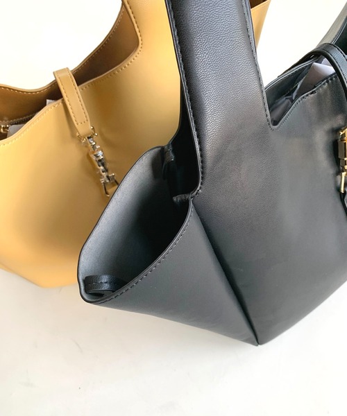 Q（キュー）の「ビッグトート（トートバッグ・レディース・ブラック/マスタード・ONE SIZE）」の19枚目の写真