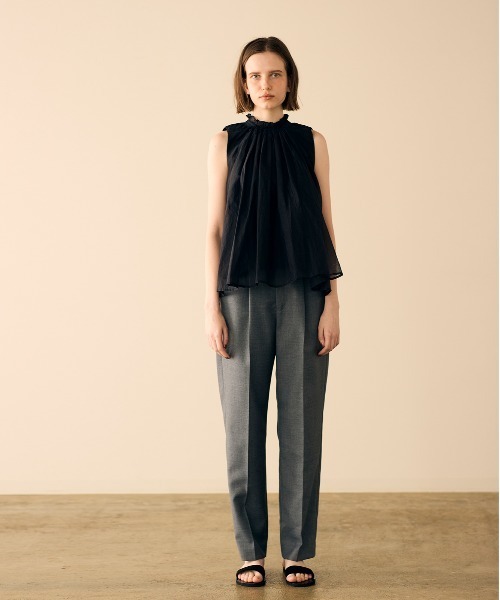 Marilyn Moon(マリリンムーン)の「sheer starched cotton gather blouse(シャツ/ブラウス・レディース・ブラック/オフホワイト/グレー・FREE)」の9枚目の写真