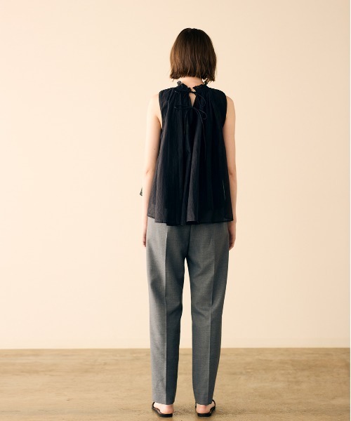 Marilyn Moon(マリリンムーン)の「sheer starched cotton gather blouse(シャツ/ブラウス・レディース・ブラック/オフホワイト/グレー・FREE)」の12枚目の写真