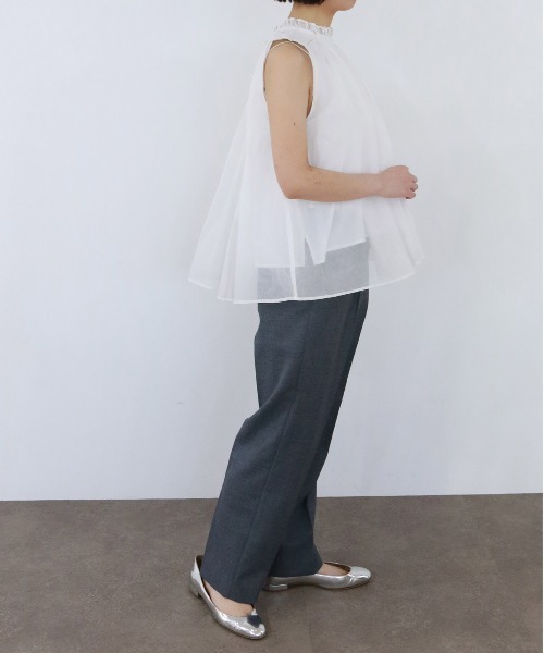 Marilyn Moon(マリリンムーン)の「sheer starched cotton gather blouse(シャツ/ブラウス・レディース・ブラック/オフホワイト/グレー・FREE)」の19枚目の写真