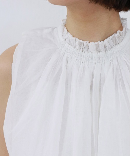 Marilyn Moon(マリリンムーン)の「sheer starched cotton gather blouse(シャツ/ブラウス・レディース・ブラック/オフホワイト/グレー・FREE)」の22枚目の写真