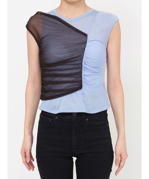 MURUA（ムルーア）の「レイヤードシャーリングカットソー（Tシャツ/カットソー・レディース・パープル/ブラック・FREE）」の12枚目の写真