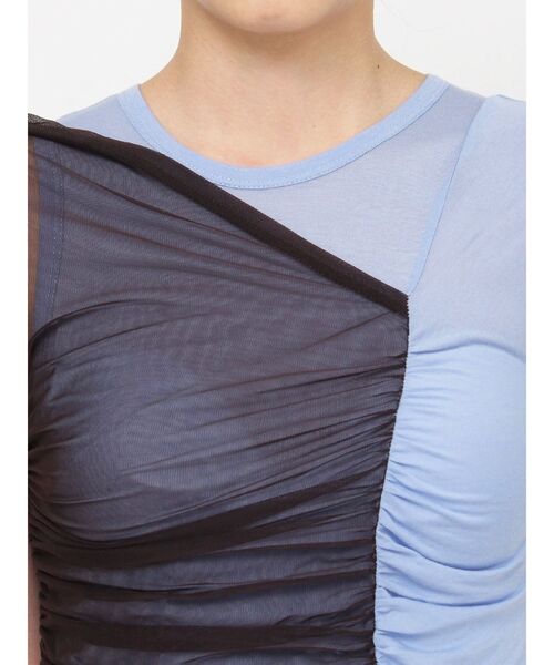 MURUA（ムルーア）の「レイヤードシャーリングカットソー（Tシャツ/カットソー・レディース・パープル/ブラック・FREE）」の9枚目の写真