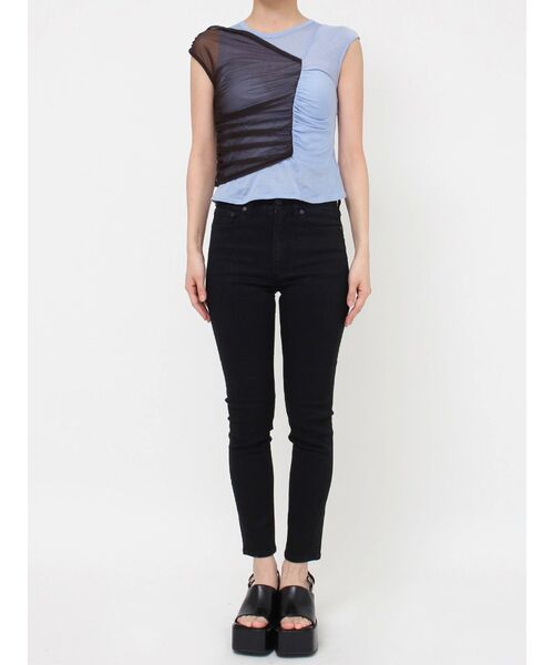 MURUA（ムルーア）の「レイヤードシャーリングカットソー（Tシャツ/カットソー・レディース・パープル/ブラック・FREE）」の5枚目の写真