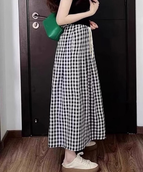 SallyLunn(サリーラン)の「【大人カジュアルに映える♪】チェックリラックスガウチョパンツ(その他パンツ・レディース・ブラック×ホワイト・LARGE/MEDIUM)」の4枚目の写真