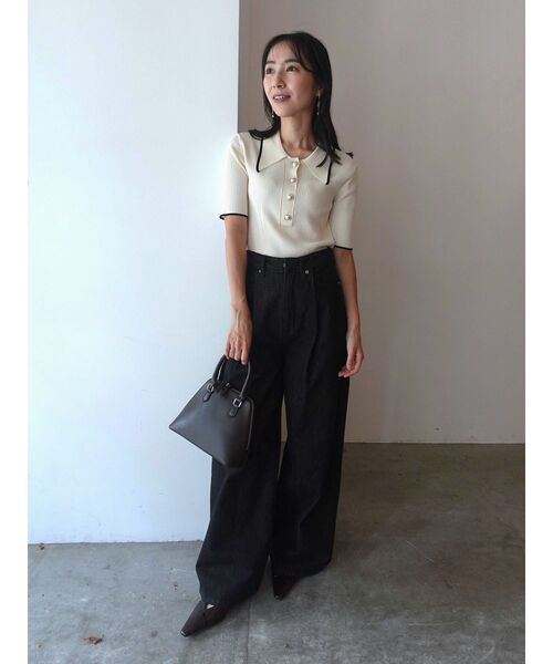 LAGUNAMOON（ラグナムーン）の「【WEB限】カラーネックラインニットプルオーバー（ニット/セーター・レディース・アイボリー/ライトグレー/ブラック・FREE）」の19枚目の写真