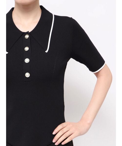 LAGUNAMOON（ラグナムーン）の「【WEB限】カラーネックラインニットプルオーバー（ニット/セーター・レディース・アイボリー/ライトグレー/ブラック・FREE）」の5枚目の写真