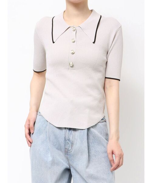 LAGUNAMOON（ラグナムーン）の「【WEB限】カラーネックラインニットプルオーバー（ニット/セーター・レディース・アイボリー/ライトグレー/ブラック・FREE）」の15枚目の写真