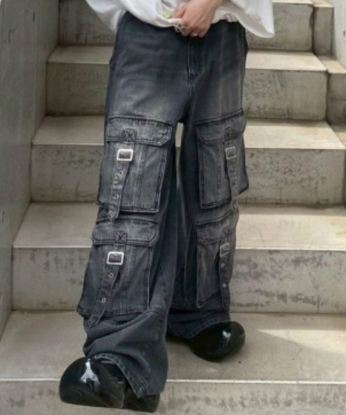 Candy Stripper（キャンディストリッパー）の「8 POCKETS DENIM パンツ（デニムパンツ・レディース・ライトインディゴブルー/ブラック・FREE）」の2枚目の写真