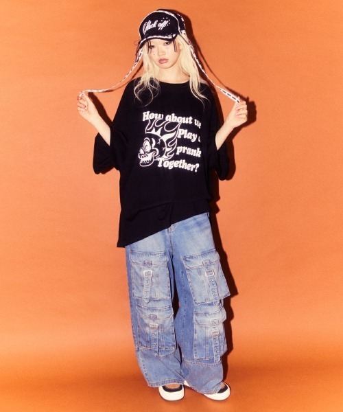 Candy Stripper（キャンディストリッパー）の「8 POCKETS DENIM パンツ（デニムパンツ・レディース・ライトインディゴブルー/ブラック・FREE）」の5枚目の写真