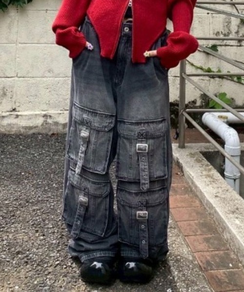 Candy Stripper（キャンディストリッパー）の「8 POCKETS DENIM パンツ（デニムパンツ・レディース・ライトインディゴブルー/ブラック・FREE）」の18枚目の写真