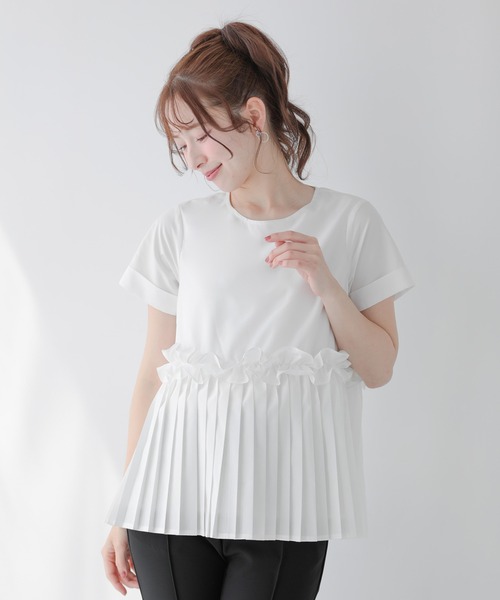 Fit more(フィットモア)の「プリーツフリルシャツ袖ブラウス(シャツ/ブラウス・レディース・ホワイト/ブラック・FREE)」の8枚目の写真