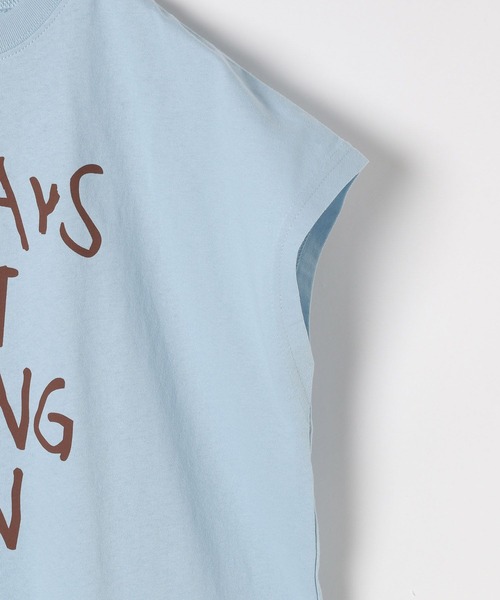 LEPSIM（レプシィム）の「【KIDS】手描きロゴBIGノースリチュニック　576690（Tシャツ/カットソー・キッズ・ブルー/オフホワイト・120/140）」の5枚目の写真