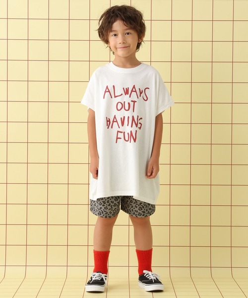 LEPSIM（レプシィム）の「【KIDS】手描きロゴBIGノースリチュニック　576690（Tシャツ/カットソー・キッズ・ブルー/オフホワイト・120/140）」の10枚目の写真