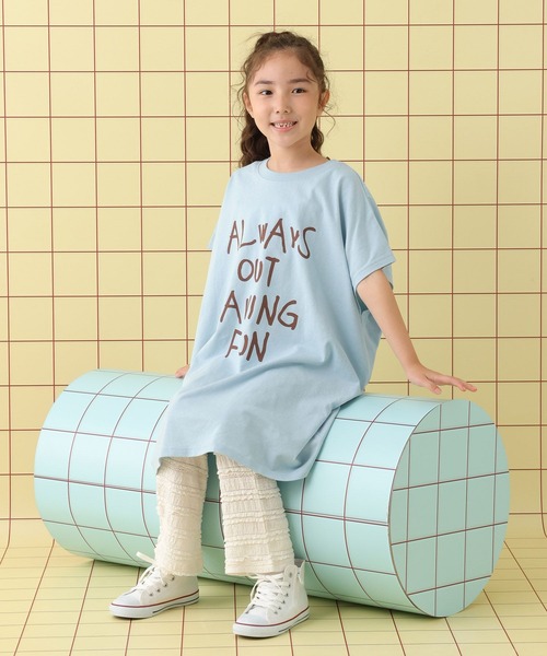 LEPSIM（レプシィム）の「【KIDS】手描きロゴBIGノースリチュニック　576690（Tシャツ/カットソー・キッズ・ブルー/オフホワイト・120/140）」の18枚目の写真