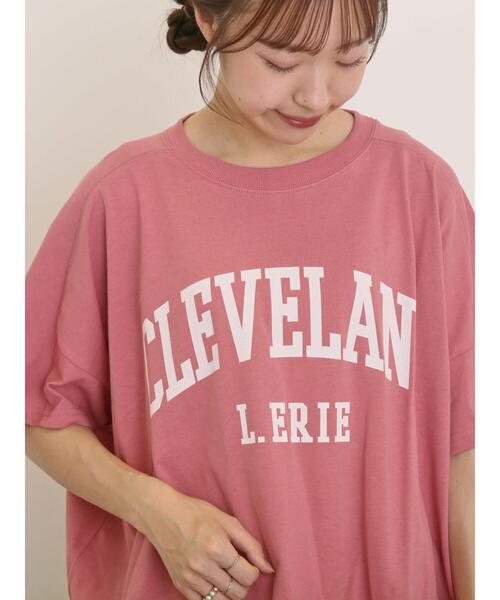 Samansa Mos2(サマンサ モスモス)の「ロゴアソートプリントゆるTシャツ(Tシャツ/カットソー・レディース・ベージュ/ネイビー/ピンク/オフホワイト・F)」の9枚目の写真