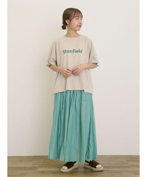 Samansa Mos2(サマンサ モスモス)の「ロゴアソートプリントゆるTシャツ(Tシャツ/カットソー・レディース・ベージュ/ネイビー/ピンク/オフホワイト・F)」の17枚目の写真
