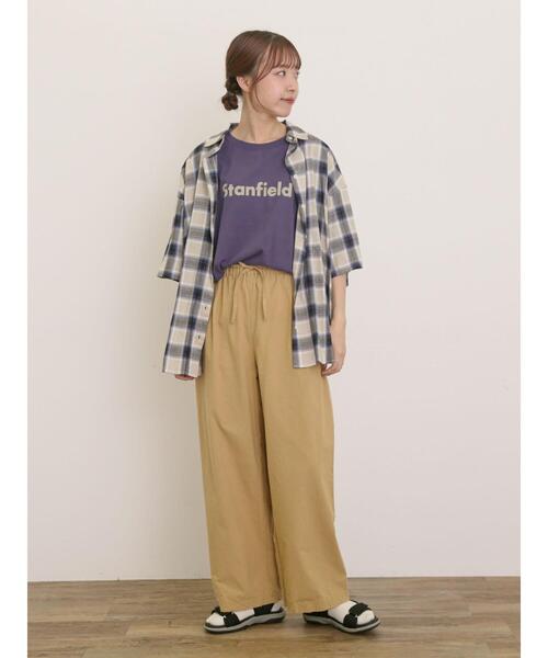 Samansa Mos2(サマンサ モスモス)の「ロゴアソートプリントゆるTシャツ(Tシャツ/カットソー・レディース・ベージュ/ネイビー/ピンク/オフホワイト・F)」の21枚目の写真