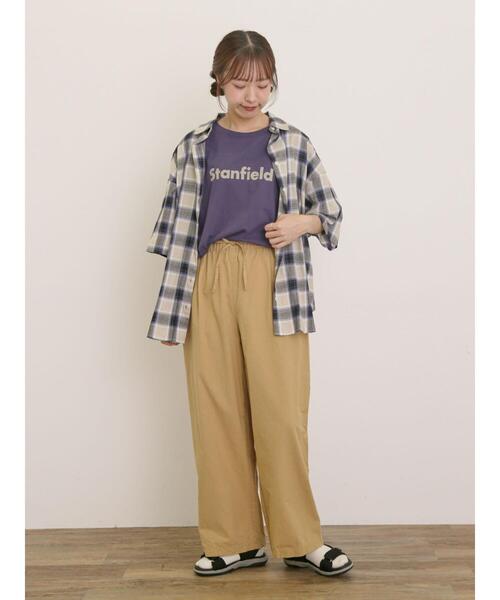 Samansa Mos2(サマンサ モスモス)の「ロゴアソートプリントゆるTシャツ(Tシャツ/カットソー・レディース・ベージュ/ネイビー/ピンク/オフホワイト・F)」の22枚目の写真