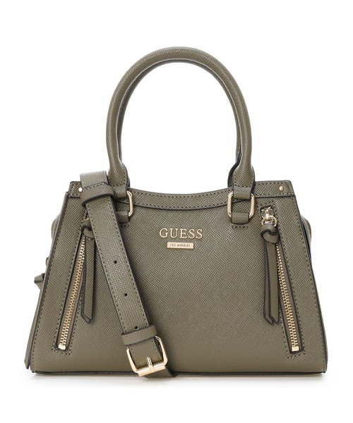 Guess（ゲス）の「WRENLEY Small Satchel サッチェルバッグ（ショルダーバッグ・レディース・ブラウン/オリーブ/ストーン/レッド・ONE SIZE）」の3枚目の写真