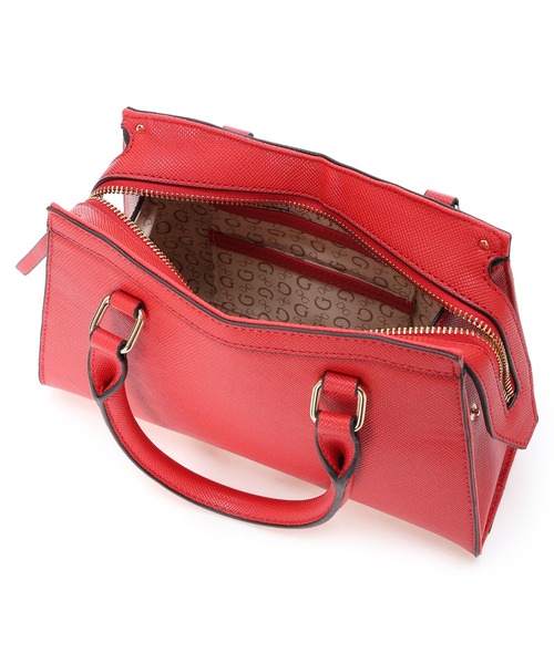 Guess（ゲス）の「WRENLEY Small Satchel サッチェルバッグ（ショルダーバッグ・レディース・ブラウン/オリーブ/ストーン/レッド・ONE SIZE）」の5枚目の写真