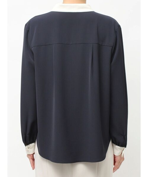 TONAL（トーナル）の「スカーフタイドッキングブラウス（シャツ/ブラウス・レディース・ネイビー/オフホワイト/ベビーピンク・MEDIUM）」の18枚目の写真