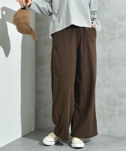 INTERPLANET（インタープラネット）の「コーデュロイウエストゴムワイドパンツ（その他パンツ・レディース・アイボリー/ブラウン/ブラック・FREE）」の3枚目の写真