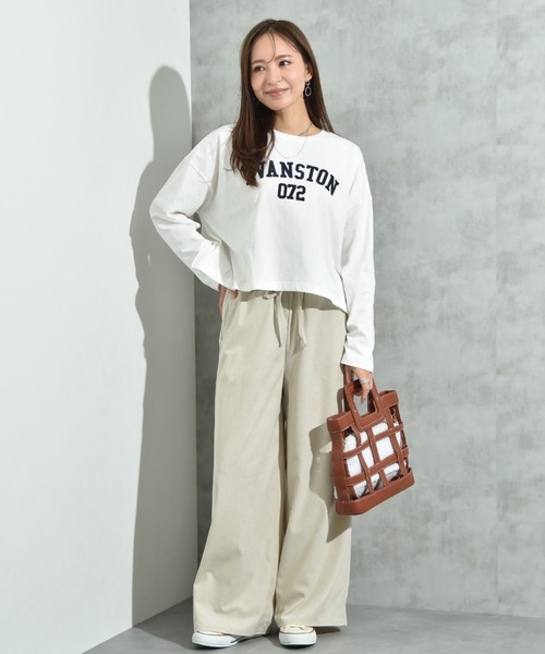 INTERPLANET（インタープラネット）の「コーデュロイウエストゴムワイドパンツ（その他パンツ・レディース・アイボリー/ブラウン/ブラック・FREE）」の12枚目の写真