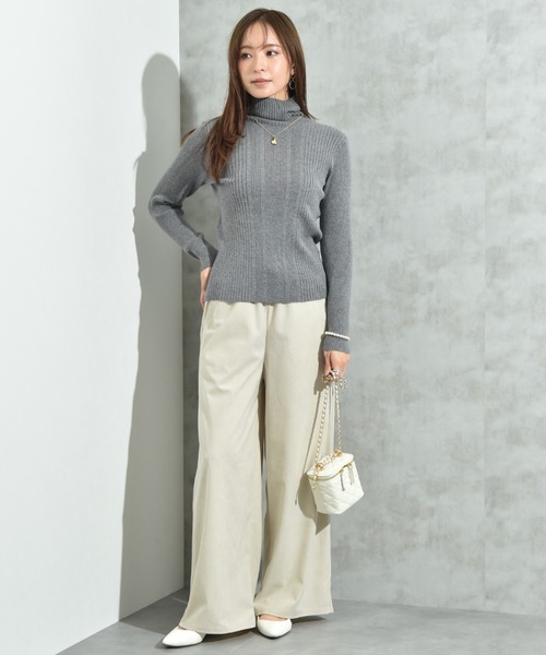 INTERPLANET（インタープラネット）の「コーデュロイウエストゴムワイドパンツ（その他パンツ・レディース・アイボリー/ブラウン/ブラック・FREE）」の4枚目の写真